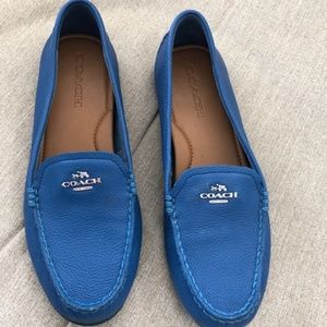 Coach Driving Moccasins Pretty Bright Blue